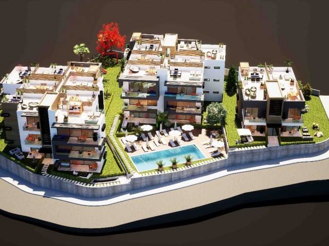 2+1 luxury apartments for sale in a residential complex in Alsancak