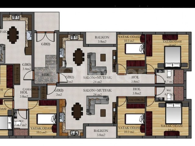 Bezugsfertig in Alsancak 2+1 Neubauwohnung zu verkaufen