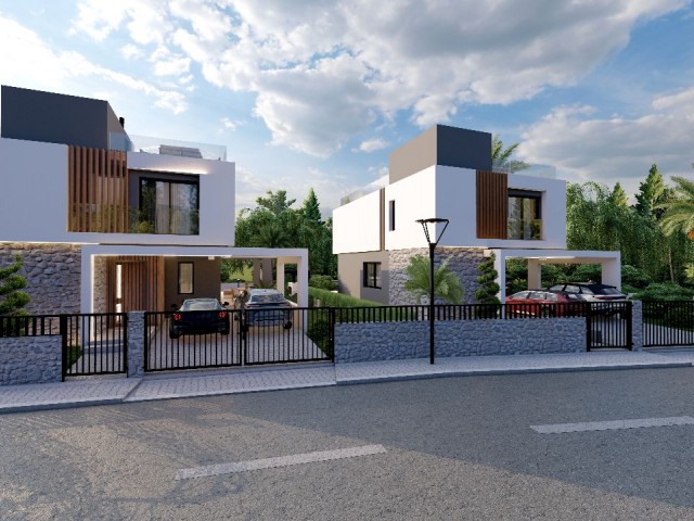 Moderne Design-Luxus-Villen zum Verkauf in Kyrenia Laptada mit Meer- und Bergblick!