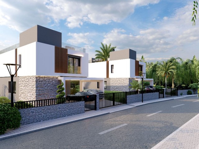 Moderne Design-Luxus-Villen zum Verkauf in Kyrenia Laptada mit Meer- und Bergblick!