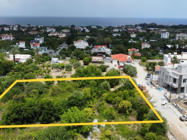 Land for sale in Lapta hotel area with mountain and sea views.  An opportunity offer with 2 approved