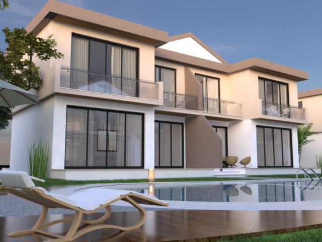 A new life begins in Kyrenia Lapta. 3 Bedroom twin detached house on a site with a shared pool. 05338403555 ** 