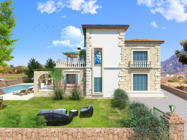 Stone villa project in Karsiyaka, Girne. The stone villas to be built on the land with Turkish title