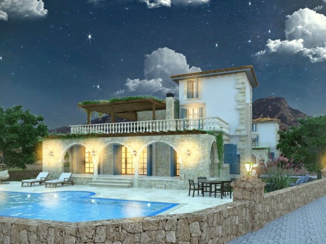 Stone villa project in Karsiyaka, Girne. The stone villas to be built on the land with Turkish titles will be constructed using stones collected from old stone houses. Call to see the view of our special houses for those who are looking for a stone house with character. 05338403555