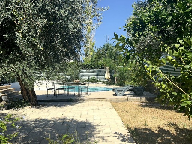 In Kyrenia Lapta village, 3 beroom villa with private swimming pool. Fully furnished. Ready title deed. No VAT. 05338403555