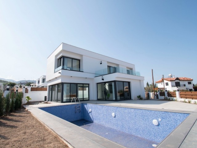 FOR SALE 5+2 NEW VILLAS IN BELLAPAIS GIRNE IN A COMPLETE PROJECT WITH SWIMMING POOL STARTING FROM 650 000GBP  🔸️ 5 Bedrooms 🔸️ 2 Hall 🔸 4 Bathrooms 🔸 Balcony 🔸 Garden 🔸 320m2 🔸 550m2 LAND SIZE 📍 Location : BELLAPAIS