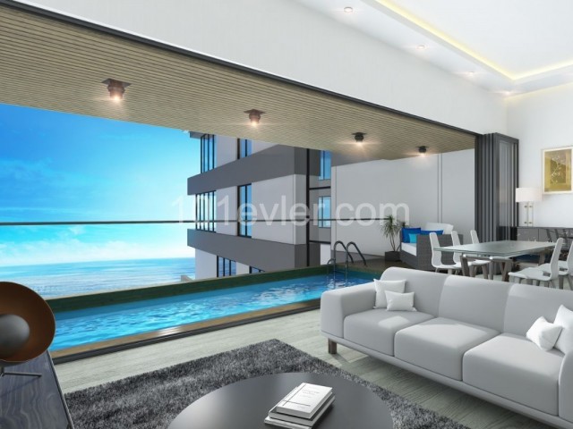 3+1 Luxury Flat with Private Pool for Sale in a Unique Cruise Project in Kyrenia Center