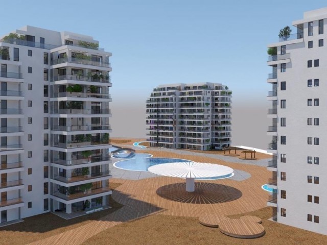 1+1 flat for sale with sea view in iskeleh 