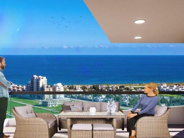 Luxury 1+1 flat with sea view in iskele long beach sky deluxia