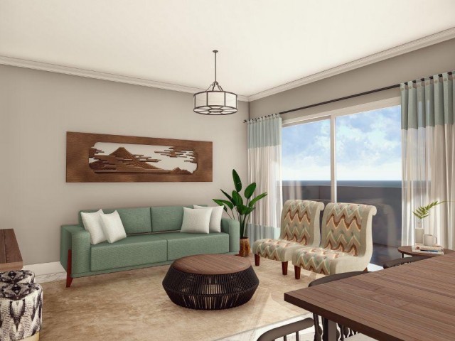 Luxury 1+1 flat with sea view in iskele long beach sky deluxia