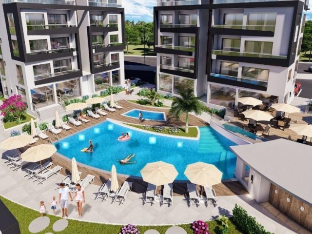 Iskele bahceler 2 + 1 и 3 + 1 новые апартаменты с отделкой в новом комплексе с видом на море ** 