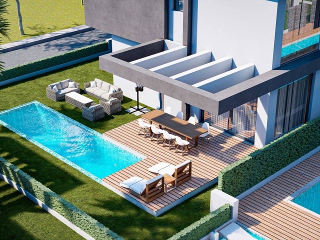 Luxury 4 bedroom duplex detached villa with pool in Famagusta 