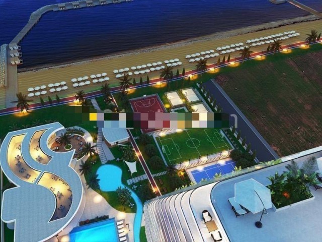 3+1 luxury flat with private beach and sea view, special project with all facilities