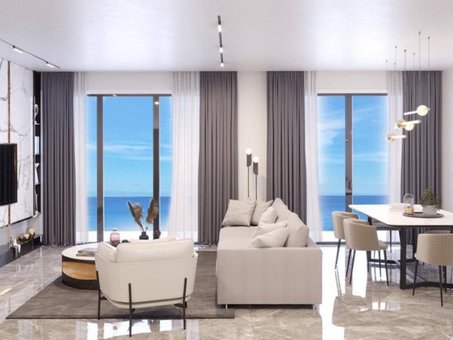 Роскошная квартира 3+1 с частным пляжем и видом на море, спецпроект со всеми удобствами