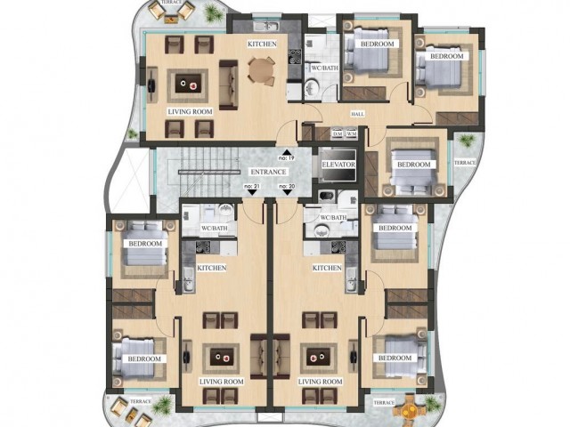 Luxurious 3+1 flat in iskele Long Beach with long time payment plan