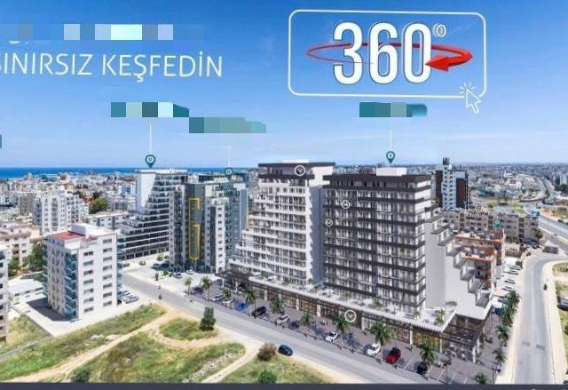 2+1 Wohnung mit Meerblick in Sky Sakarya im Zentrum von Famagusta