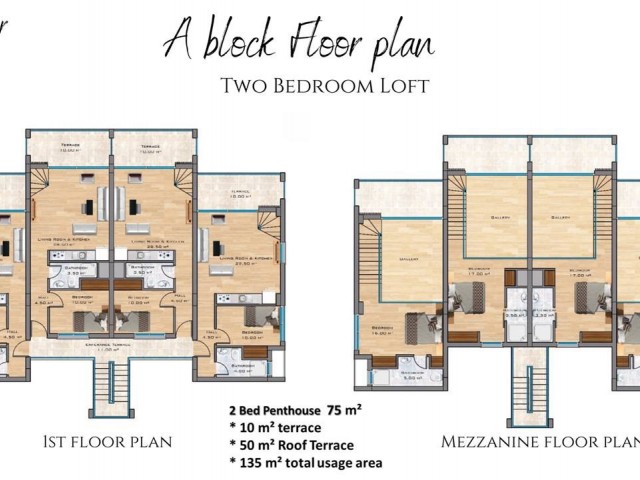 Girne esentepe’de 2+1 deniz manzarali loft penthouse daire