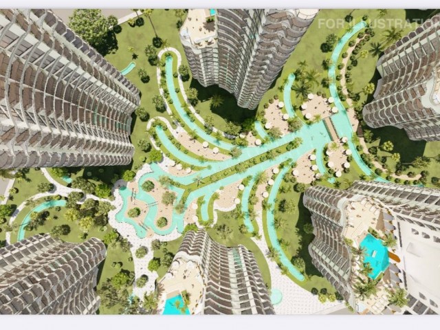 Iskele’de ultra lüks mükemmel palm jumeira projeden denize sıfır 2+1 daire