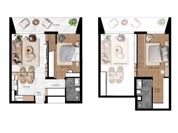 آپارتمان ۳ خواب دوبلکس در منطقه ی اسکله قبرس شمالی با امکانات رفاهی فول