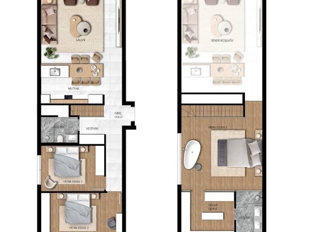 Kibris İskele’de 3+2 duplex penthouse daire 5 yıldızlı muazzam proje 