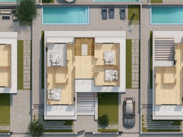 Luxurious detached duplex 4 bedroom villa with pool in famagusta