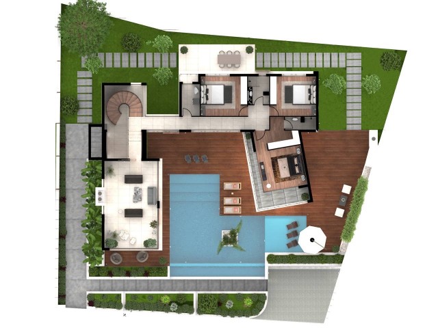 Kyrenia bellapais 5+1 freistehende Maisonette-Villa mit Pool