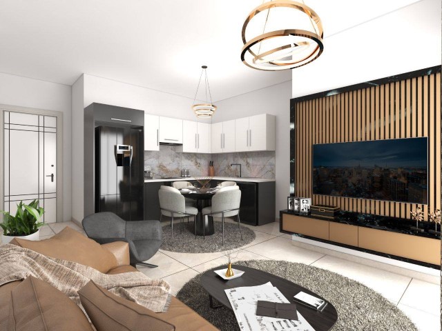 Luxurious studio flat located in iskele boğaz with 84 months installments.