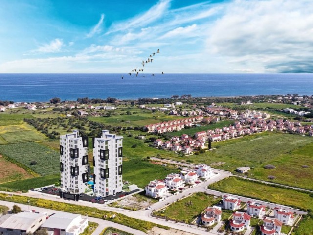 1+1 und 2 + 1 Wohnungen zum Verkauf mit Blick auf die Berge und das Meer in Gärten ** 