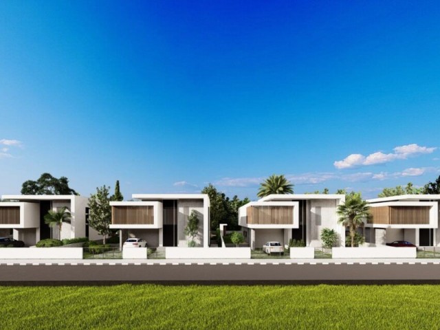 290 m2 große und geräumige Villen zum Verkauf mit Garten-, Meer- und Bergblick in perfekter Lage in ÇATALKÖY