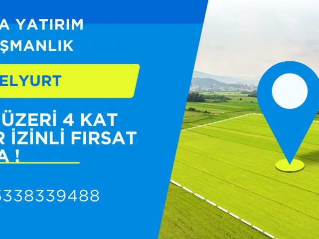 Opportunity Land of 4.86 decares with 4-storey planning permission on the road in Güzelyurt region