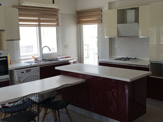 PERFECTLY FURNISHED (3+1) PRIVATE FLAT FOR RENT IN THE MOST BEAUTIFUL AREA OF KYRENIA WITH BALCONY AND PRIVATE COVERED PARKING PARKING 130M2 WITH BARBEQUE