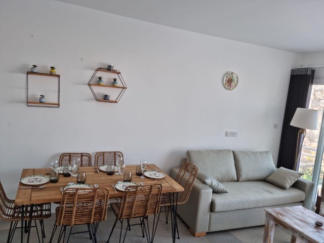 GIRNE, ESENTEPE - BEAUTIFUL 1+1 GARDEN APARTMENT LOCATED IN A SEAFRONT COMPLEX