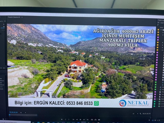 TRIPLEX 900 M2 VILLA WITH STUNNING VIEW IN AĞIRDAĞ IN 4000m2 LAND ** 