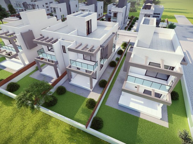 Semi-Detached Villas for Sale in Karsıyaka Kyrenia have a private garden and terrace