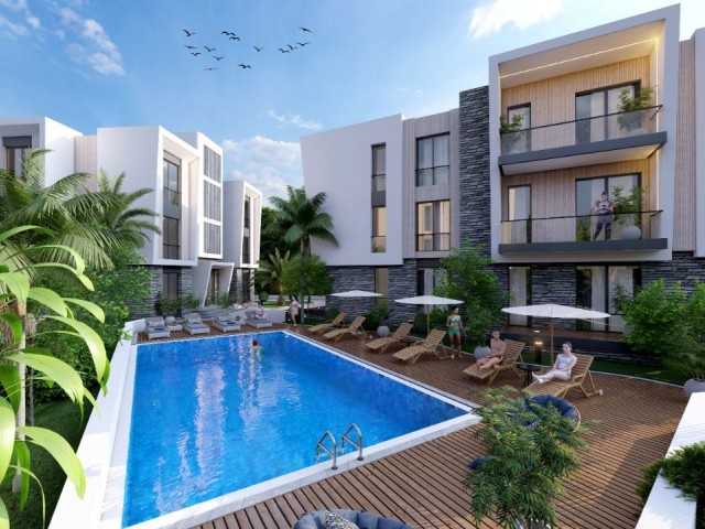 Alsancak 1+1 flat for sale in the site