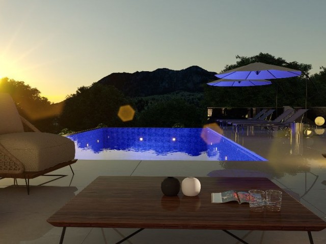 Lapta Super-Luxus-4+1-Villa mit privatem Pool, 5 Bädern, WC, Sauna, Innenpool, Bar, Fitness, 5 x 10 m Infinity-Pool, Fußbodenheizung, Kühl-WRF, Innengarage