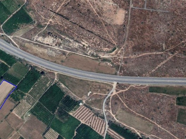 A Field for Sale by the Main Road at the Entrance to Güzelyurt ** 