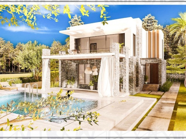 Ultra Luxurious 4+1 Modern Fully Detached Villa Project with Private Swimming Pool at Walking Distance to the Sea in Girne Lapta Region!