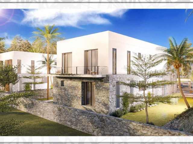 Ultra-luxuriöses 4+1 modernes, völlig freistehendes Villenprojekt mit privatem Pool in fußläufiger Entfernung zum Meer in der Region Girne Lapta!