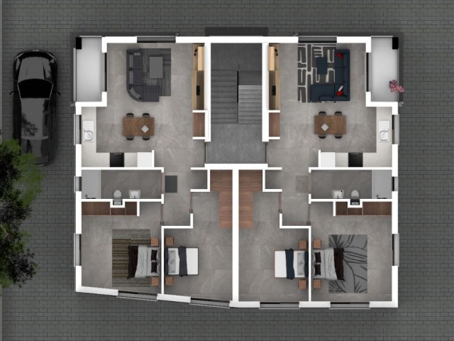 فروش آپارتمان 2+1 طبقه همکف و طبقه بالا در نیکوزیا، گوچمنکوی، در مکانی بسیار زیبا...