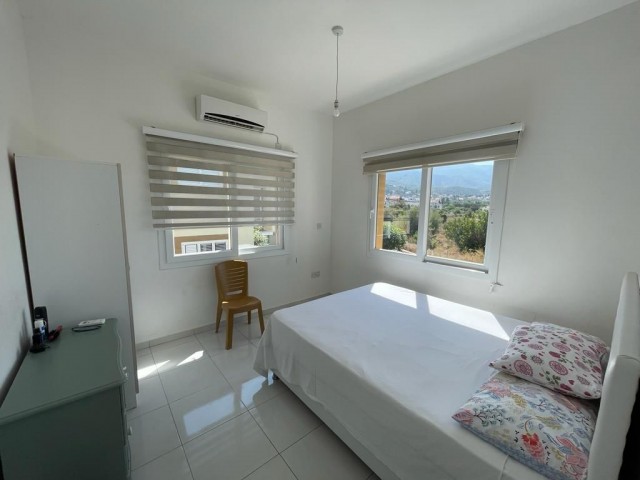 Furnished 1+1 Flat with a Large Terrace FOR SALE in a Site with a Pool in Alsancak Region!