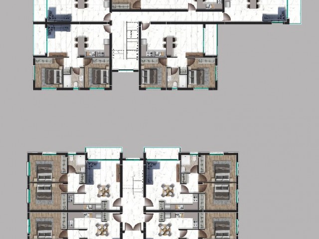 2+1 آپارتمان با طبقه همکف و تراس طبقه 1 برای فروش با موقعیت مکانی زیبا و طراحی های مدرن در منطقه نیکوزیا گونیلی!