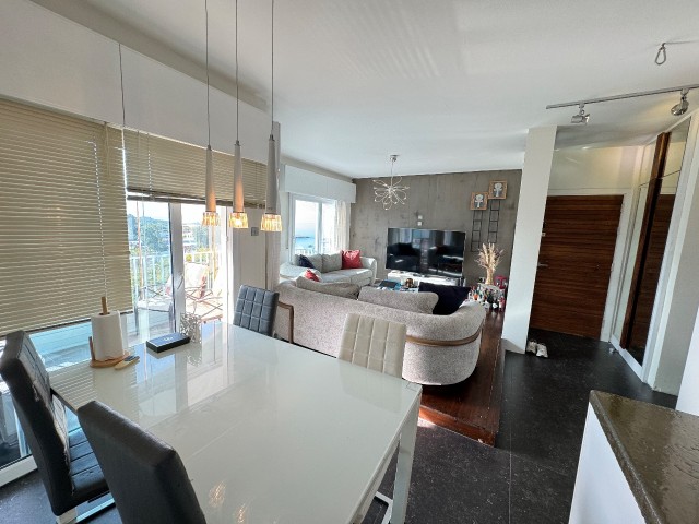 Modern Fully Furnished Spacious 2 Bedroom Apartment with Sea View for Sale in Kyrenia Center!