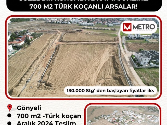 700 m2 türkische Hauptgrundstücke mit 2 Etagen, Baugenehmigung in wunderschöner Lage in der Region G