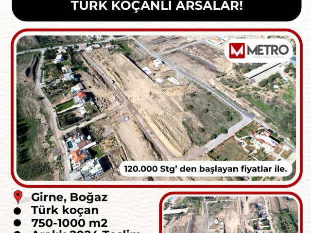 Girne Boğaz'da Lefkoşa Manzaralı Türk Koçanlı Arsalar!