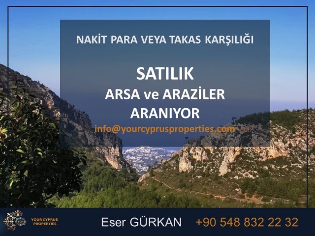 Land for sale in Tatlisu Region, 400 meters from the sea, with mountain and sea view ** 