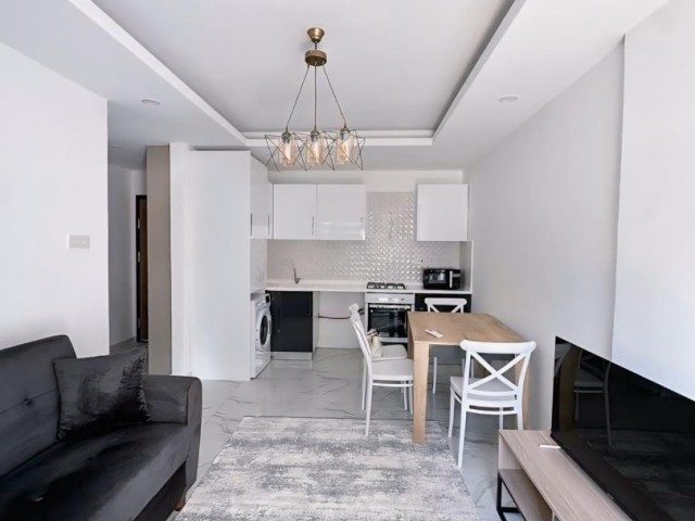 Fully furnished modern 1+1 flat for sale in Alsancak