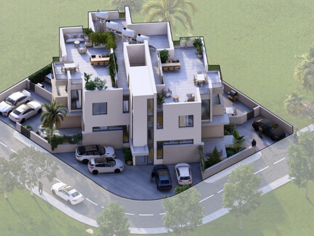 Flats for Sale Consisting of Only Four Flats in Nicosia Bayıkent Region,