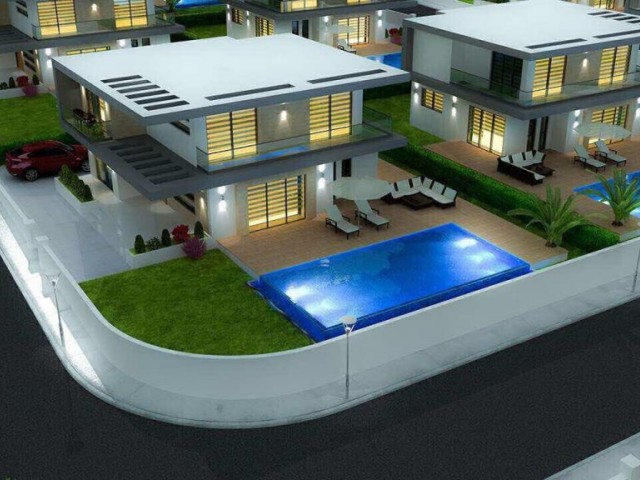 GIRNE EDREMIT , MODERN ARCHITECT, MUSTAKIL VILLA AND INFINITY POOL, SEA AND MOUNTAIN VIEW, 4 BEDROOMS, 245 M2+ 145 M2 TERRACE ** 