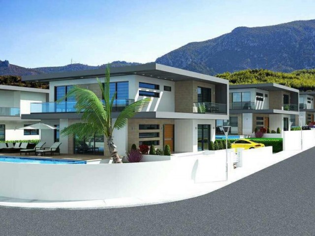 GIRNE EDREMIT , MODERN MIMARI , MUSTAKIL VILLA VE INFINITY HAVUZ , DENIZ VE DAG MANZARALI , 4 YATAK ODALI , 245 M2+ 145 M2 TERAS